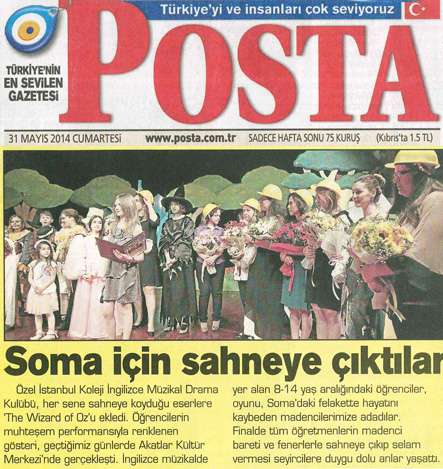 Posta Gazetesi , Soma I�in Sahneye �iktilar
					