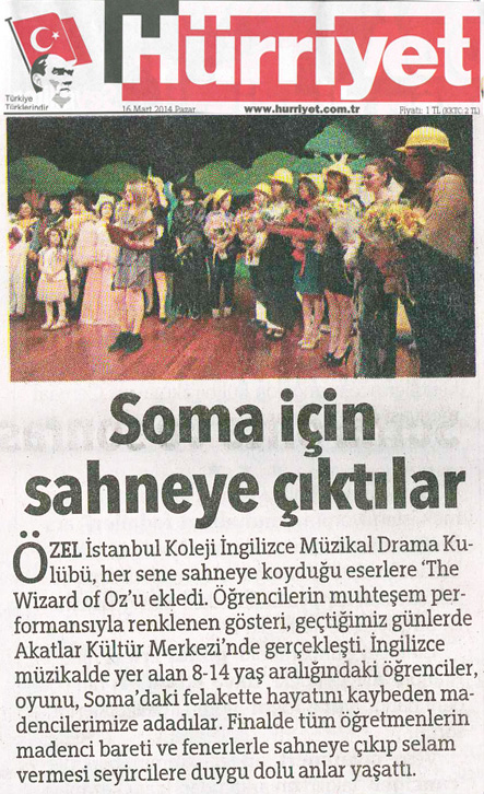 Hurriyet Gazetesi, Soma I�in Sahneye �iktilar
					